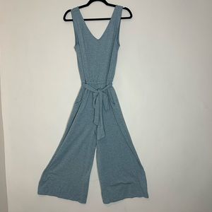 TIME AND TRU Wide Leg Jersey Medium Gray Heather Jumpsuit Size 4-6